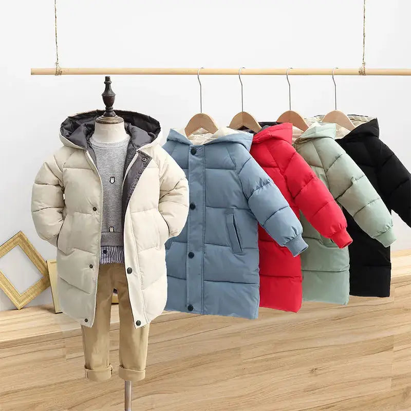 Kids Unisex Coat Unisex Hooded Long Winter Jacket