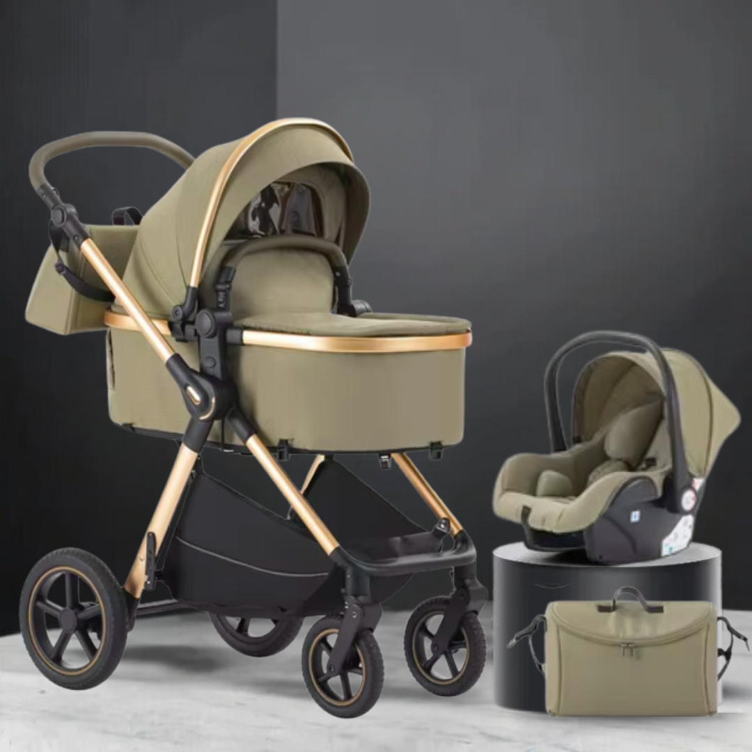 Luxury 3 In 1 Pram set Stroller Crib and Car Seat