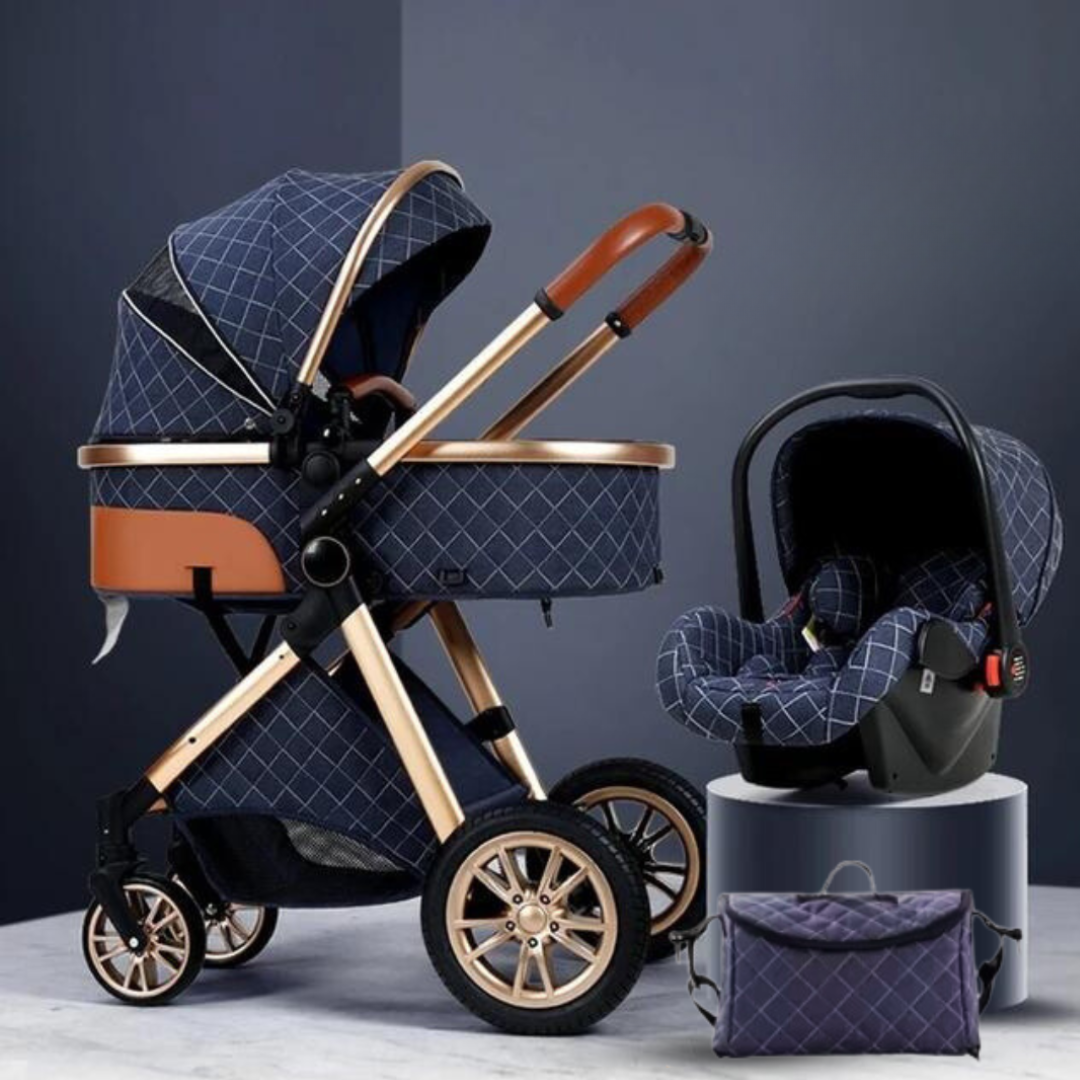 Luxury 3 In 1 Pushchair set Stroller Crib and Car Seat BabyAbout