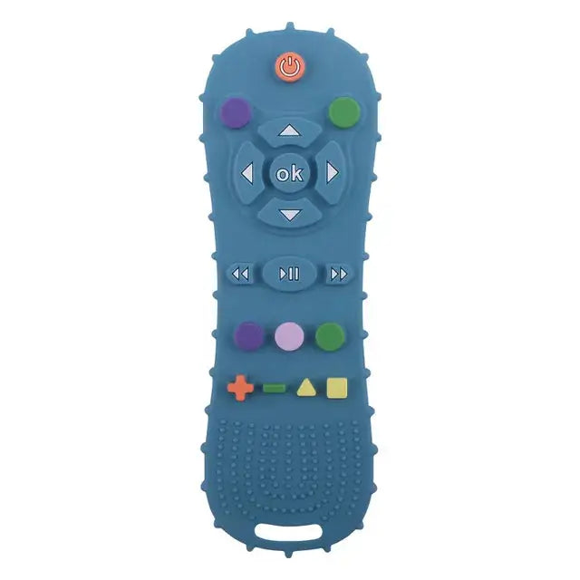 a close up of a remote control on a white background