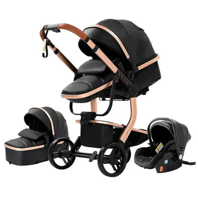 2024 Luxury 3 In 1 Leather Pushchair Set BabyAbout