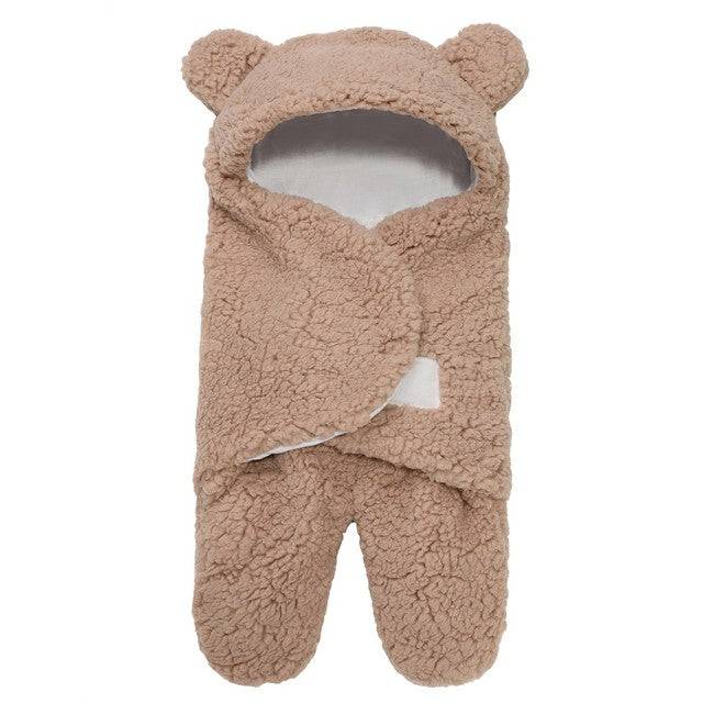 a teddy bear sleeping bag with a hood