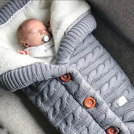 SnuggleKnit Baby Sleeping Bag Knitted Button Up Sleeping Bag BabyAbout