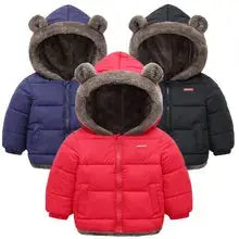 a group of children's coats with hoods