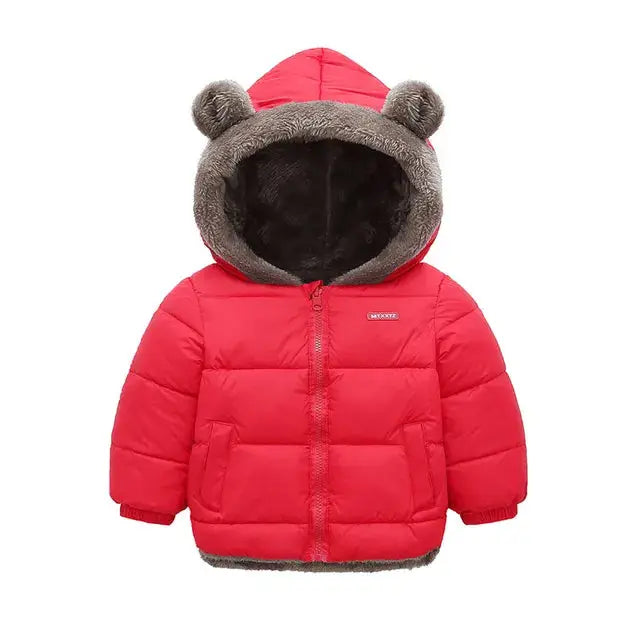 a red jacket with a hood and ears