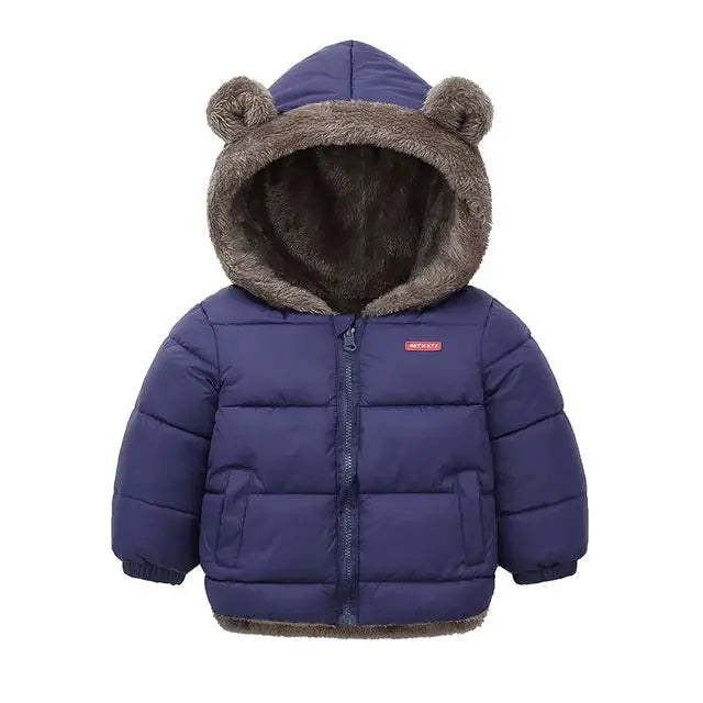 a blue jacket with a hood and ears