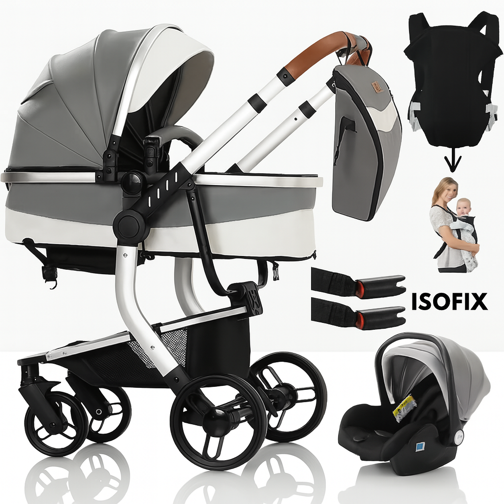 Luxury All in One Leather Pushchair Bundle