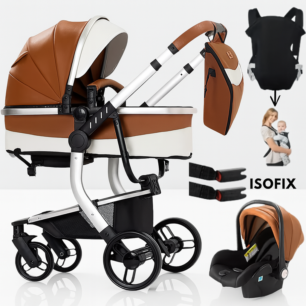 Luxury All in One Leather Pushchair Bundle