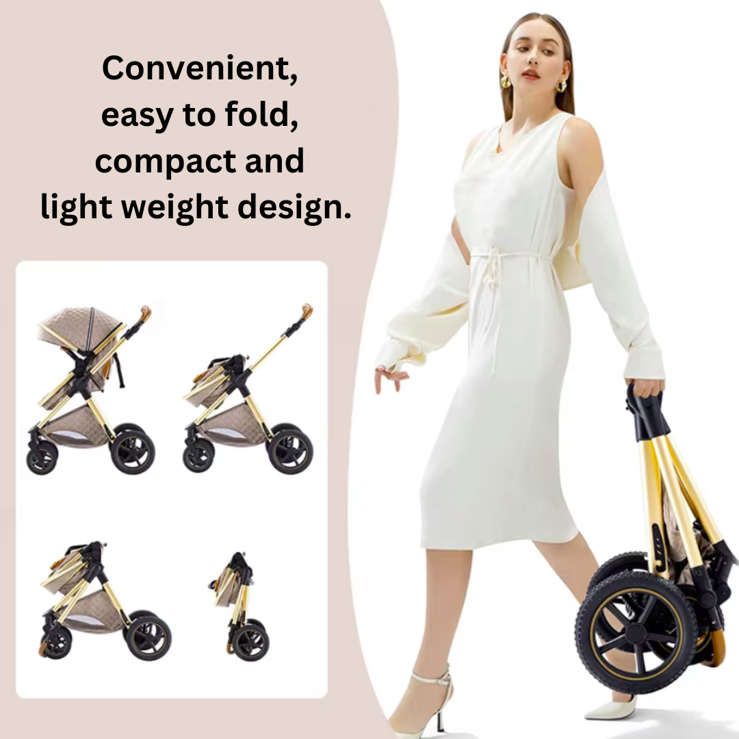 Deluxe 3 In 1 Pram and Car Seat Bundle