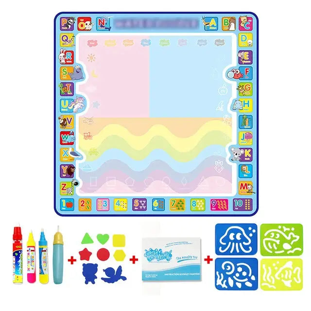 a children's drawing board with markers and markers