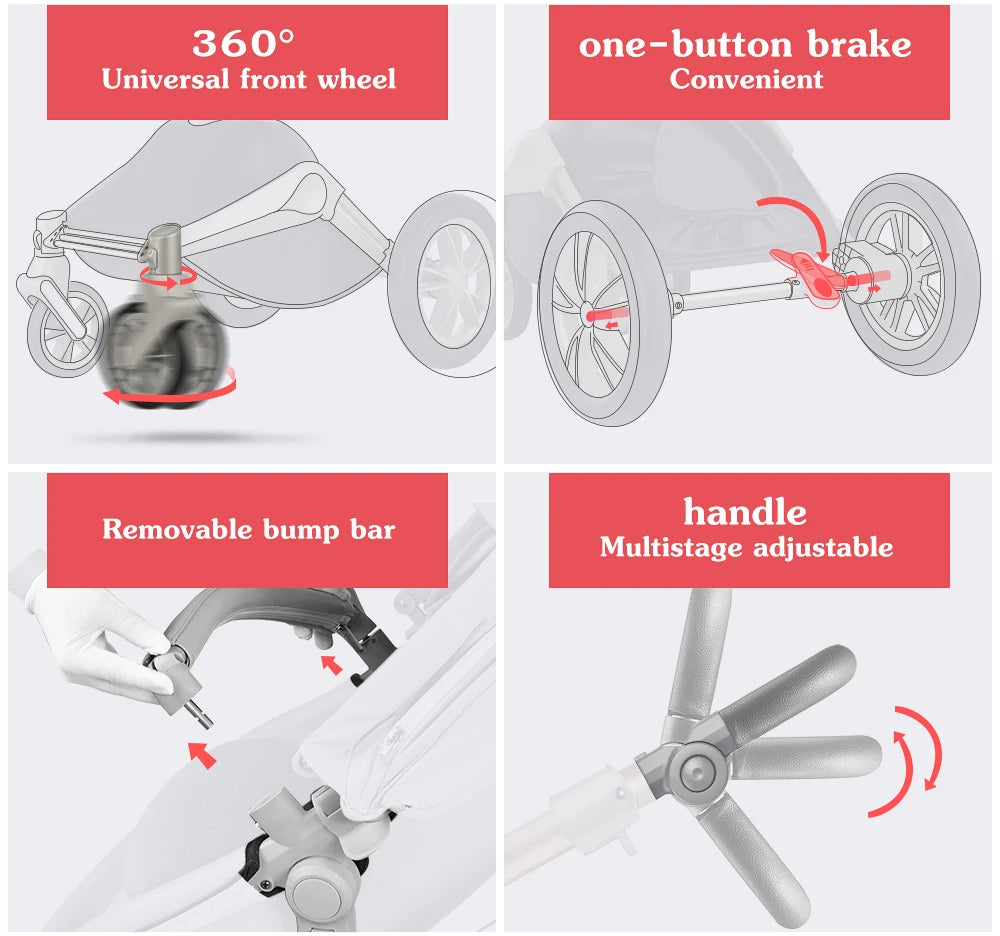 360° Rotating Hot Mom Pushchair