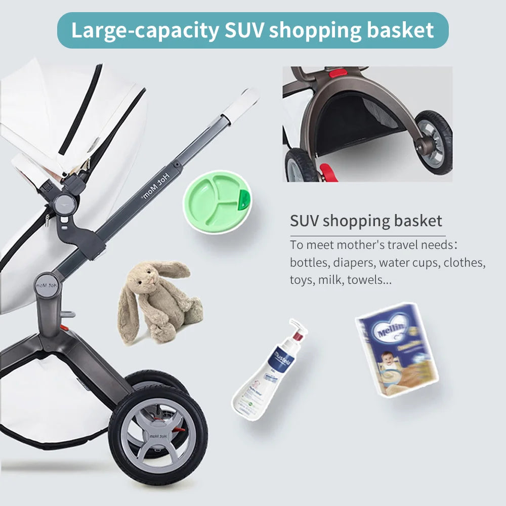 Hot Mom High Landscape 360° Rotation Pushchair Set