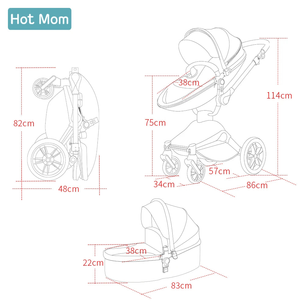 360° Rotating Hot Mom Pushchair