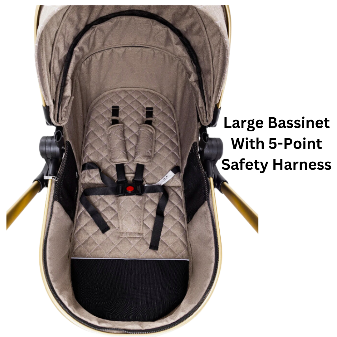 Luxury 3 In 1 Pram set Stroller Crib and Car Seat