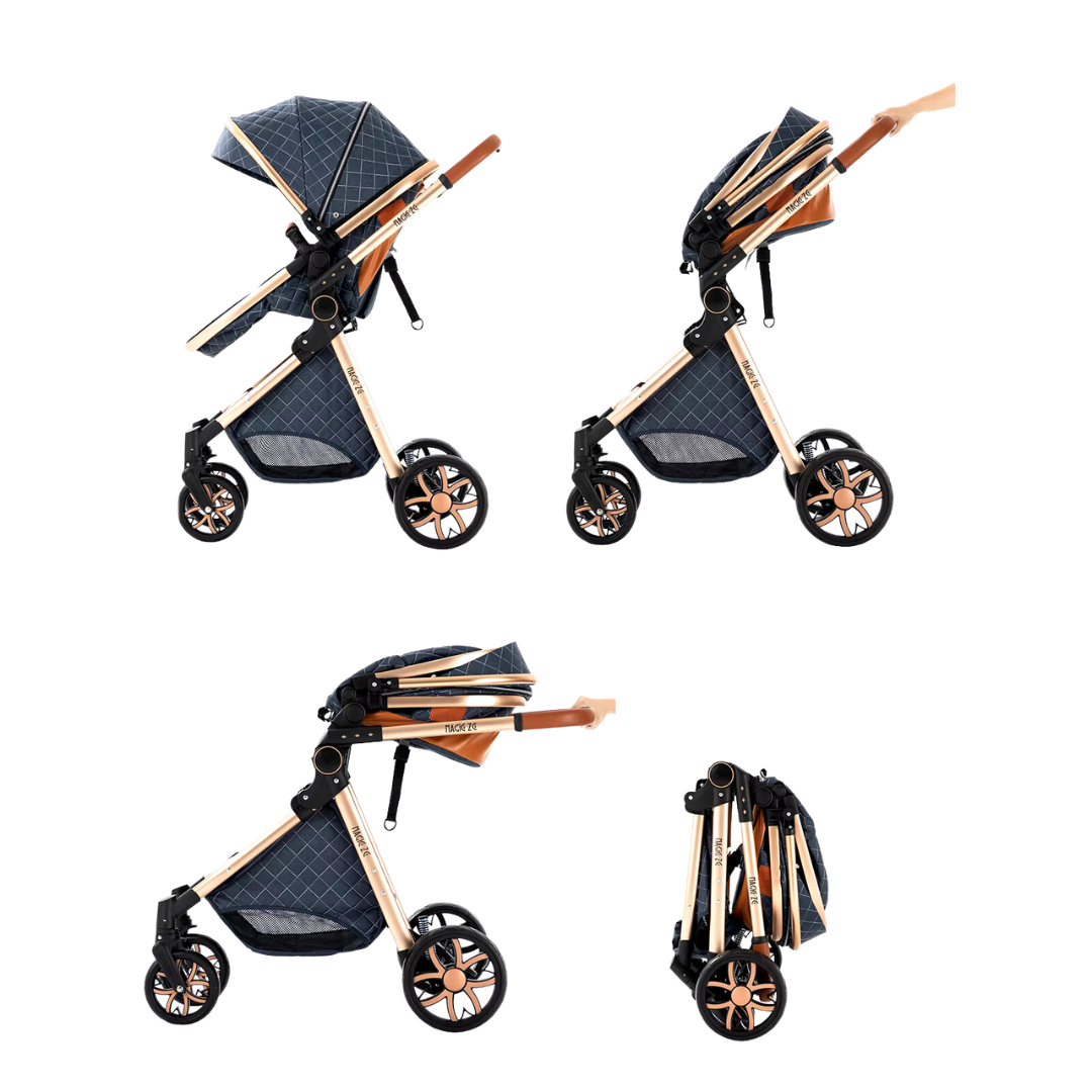 Luxury 3 In 1 Pushchair set Stroller Crib and Car Seat BabyAbout