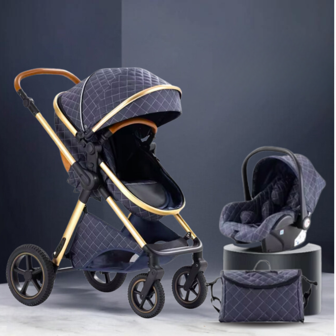 Deluxe 3 In 1 Pram and Car Seat Bundle