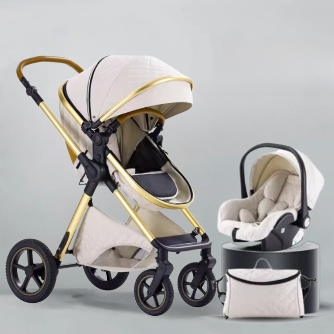 Deluxe 3 In 1 Pram and Car Seat Bundle