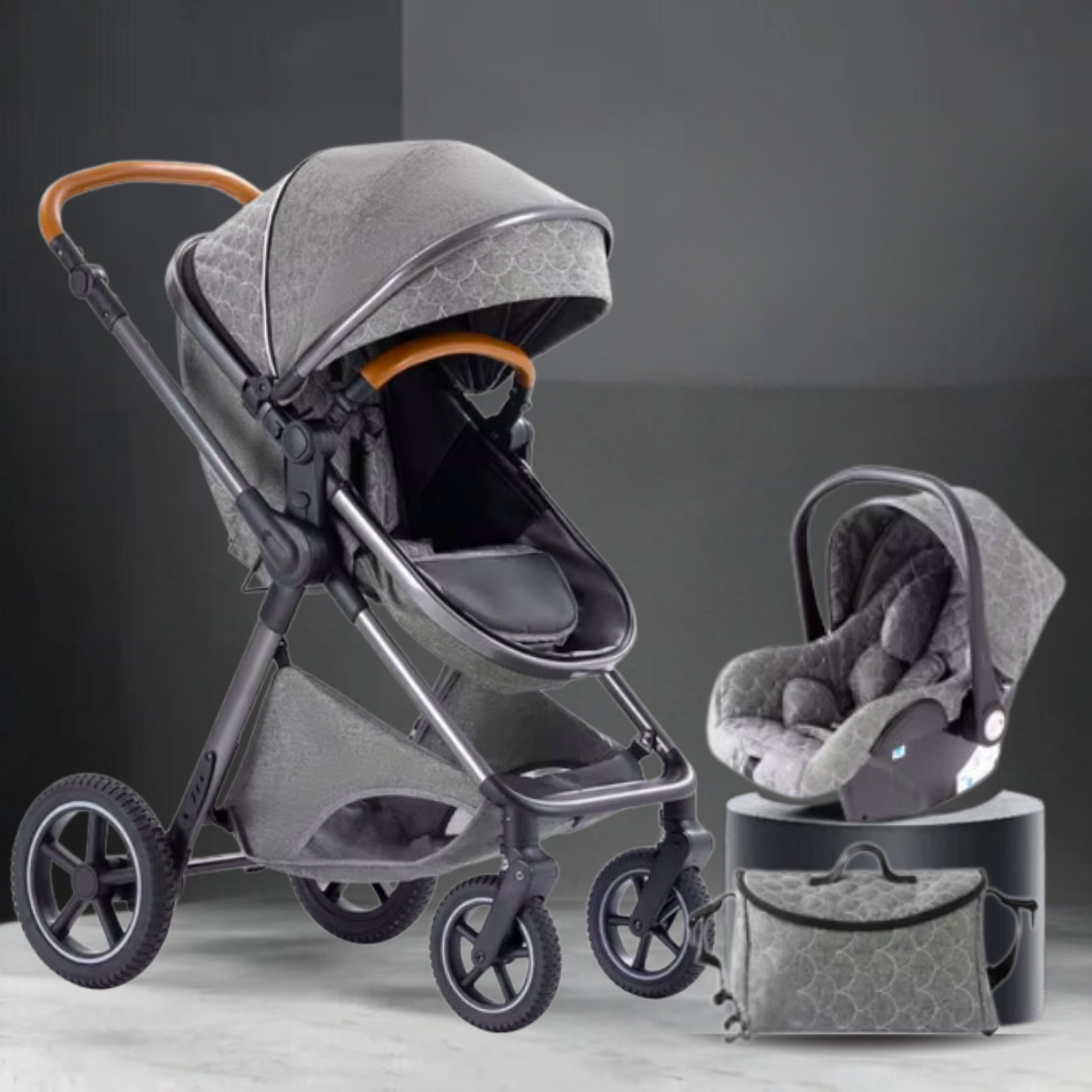 Deluxe 3 In 1 Pram and Car Seat Bundle