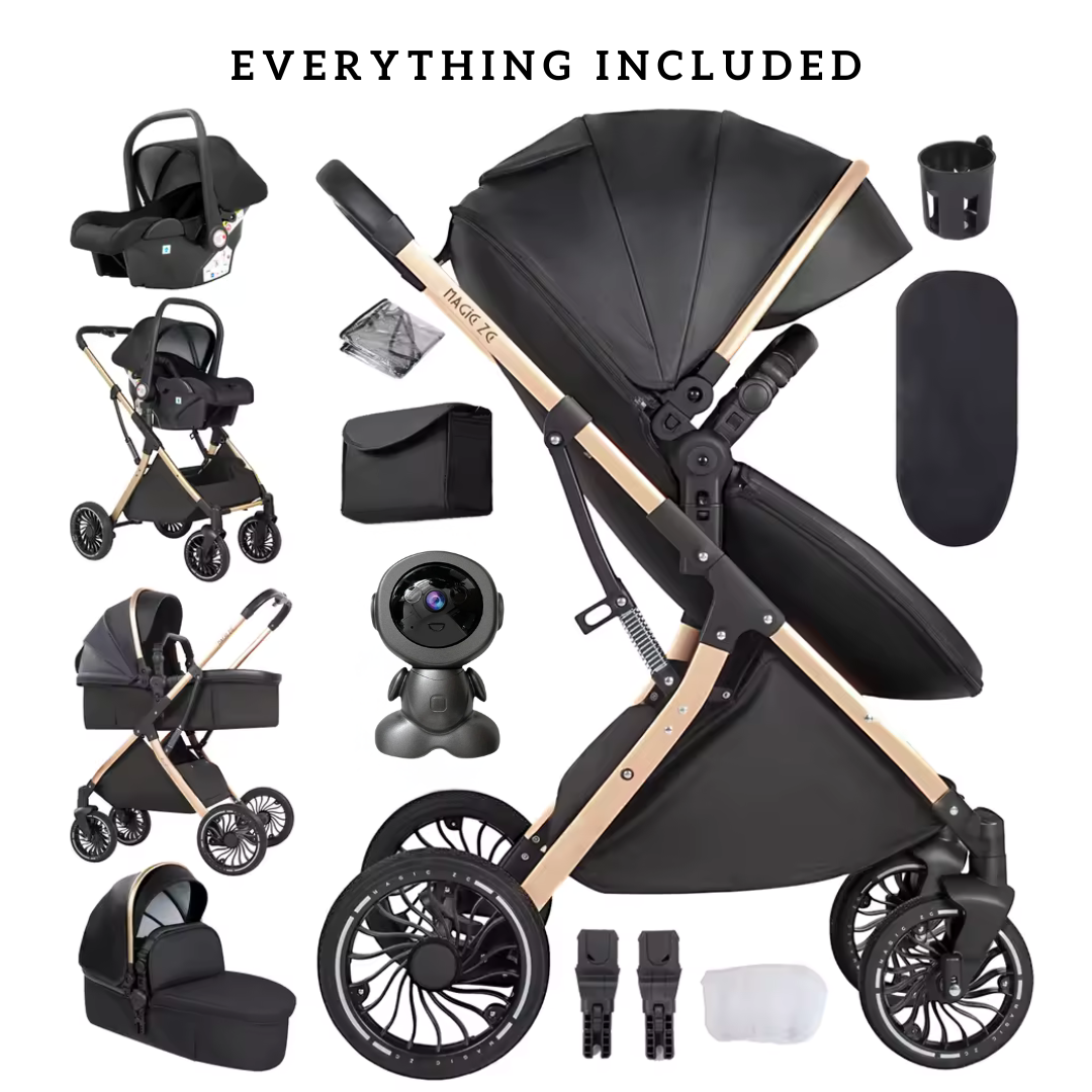 Luxury Egg Shape 3-in-1 Travel System + Free Smart Baby Monitor