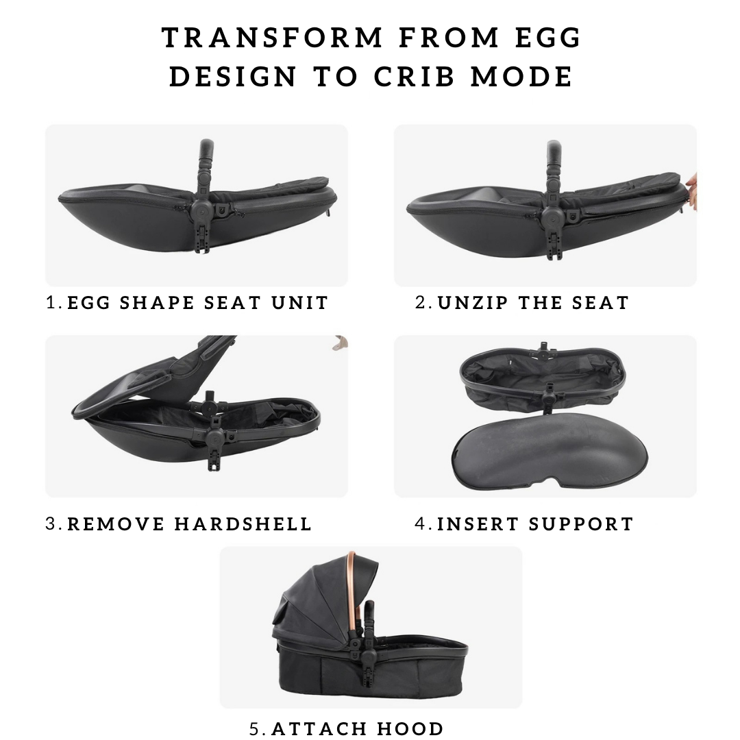 Luxury Egg Shape 3-in-1 Travel System + Free Smart Baby Monitor