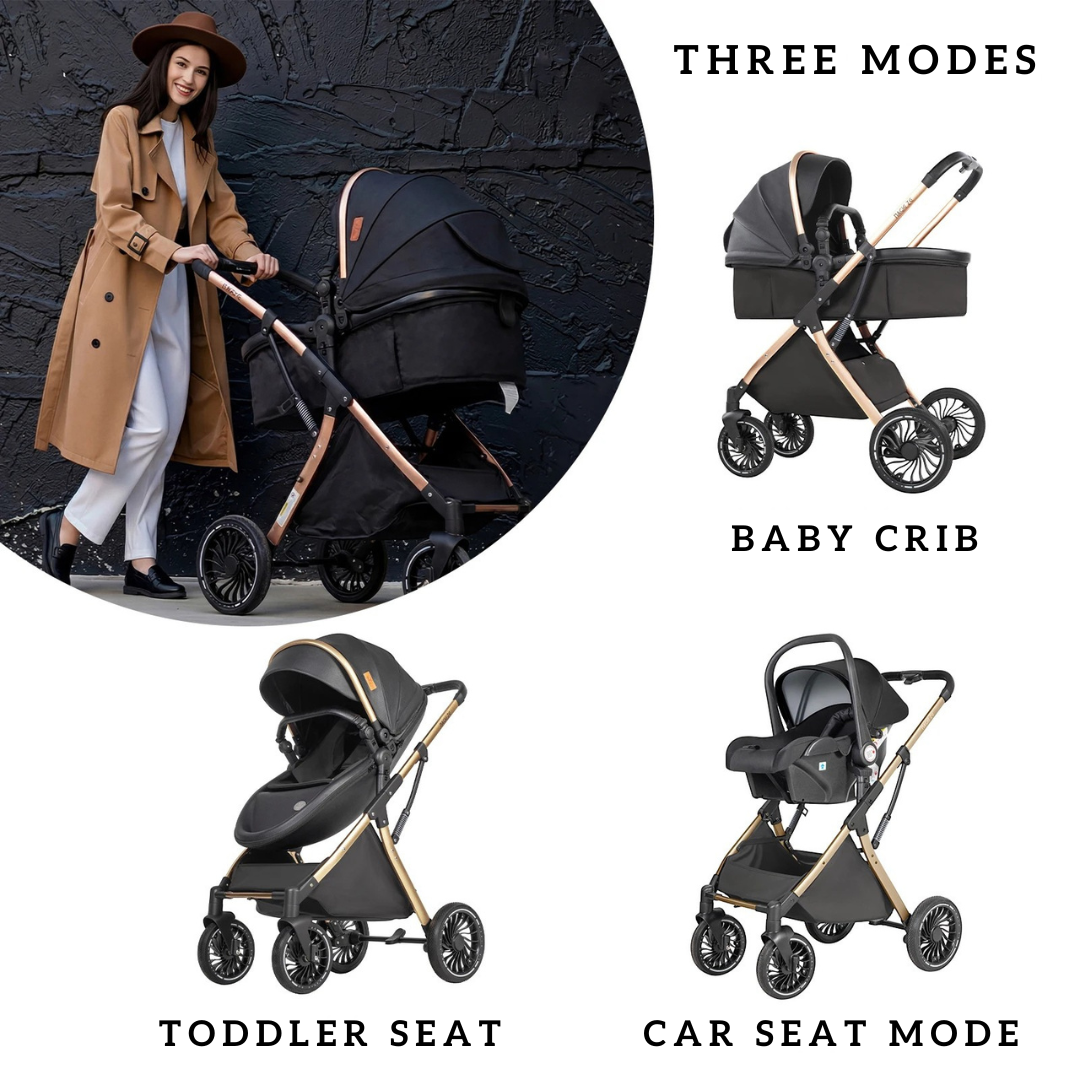 Luxury Egg Shape 3-in-1 Travel System + Free Smart Baby Monitor