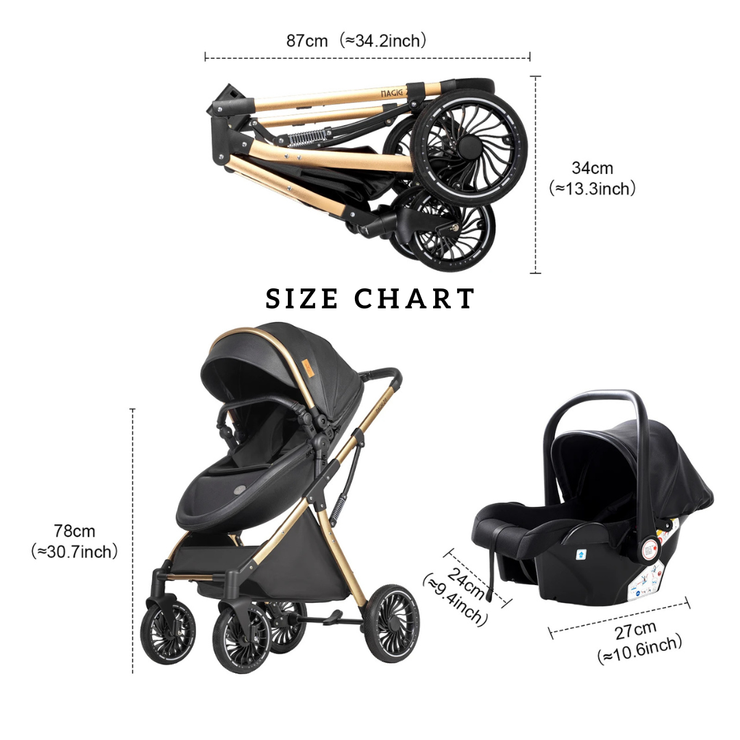 Luxury Egg Shape 3-in-1 Travel System + Free Smart Baby Monitor