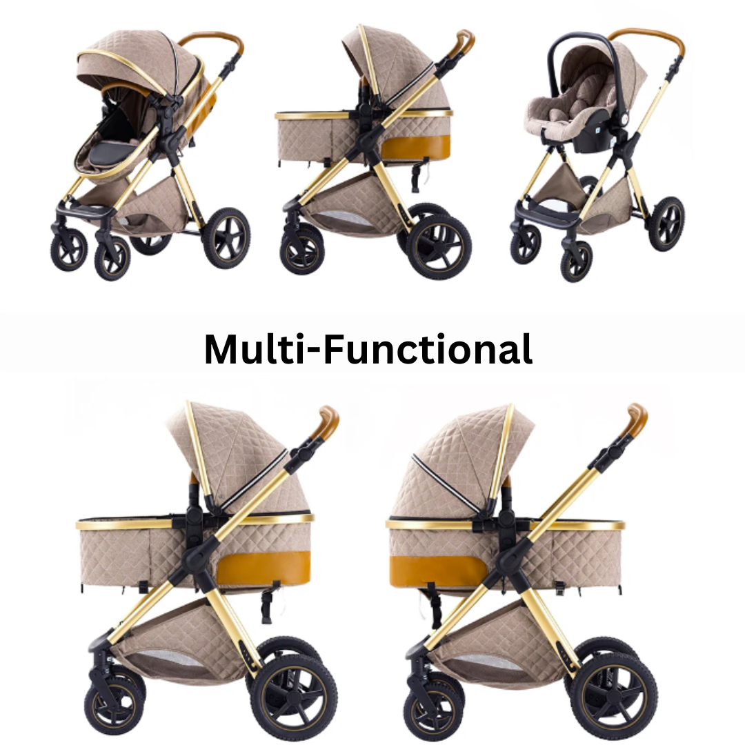 Deluxe 3 In 1 Pram and Car Seat Bundle