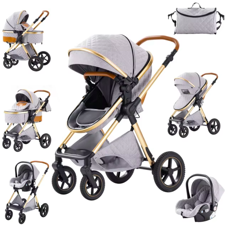 Luxury 3 In 1 Pram set Stroller Crib and Car Seat