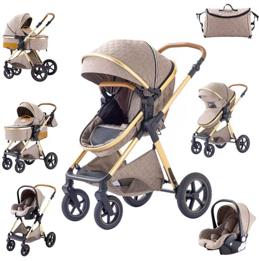 Deluxe 3 In 1 Pram and Car Seat Bundle