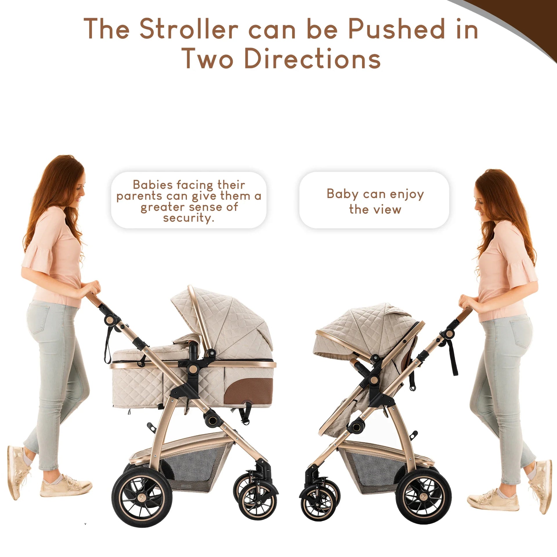 3 in 1 Luxury Pram and Multi-Functional Baby Carrier Travel Bundle