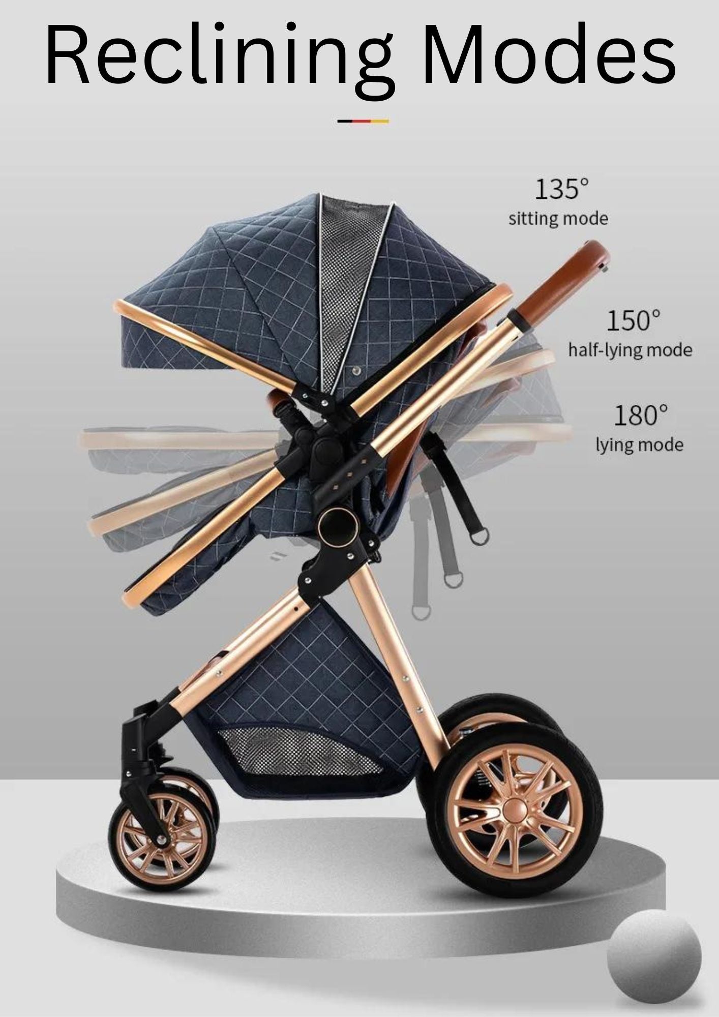 a baby stroller with a baby in it