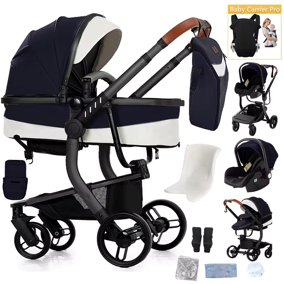 Luxury All in One Leather Pushchair Bundle