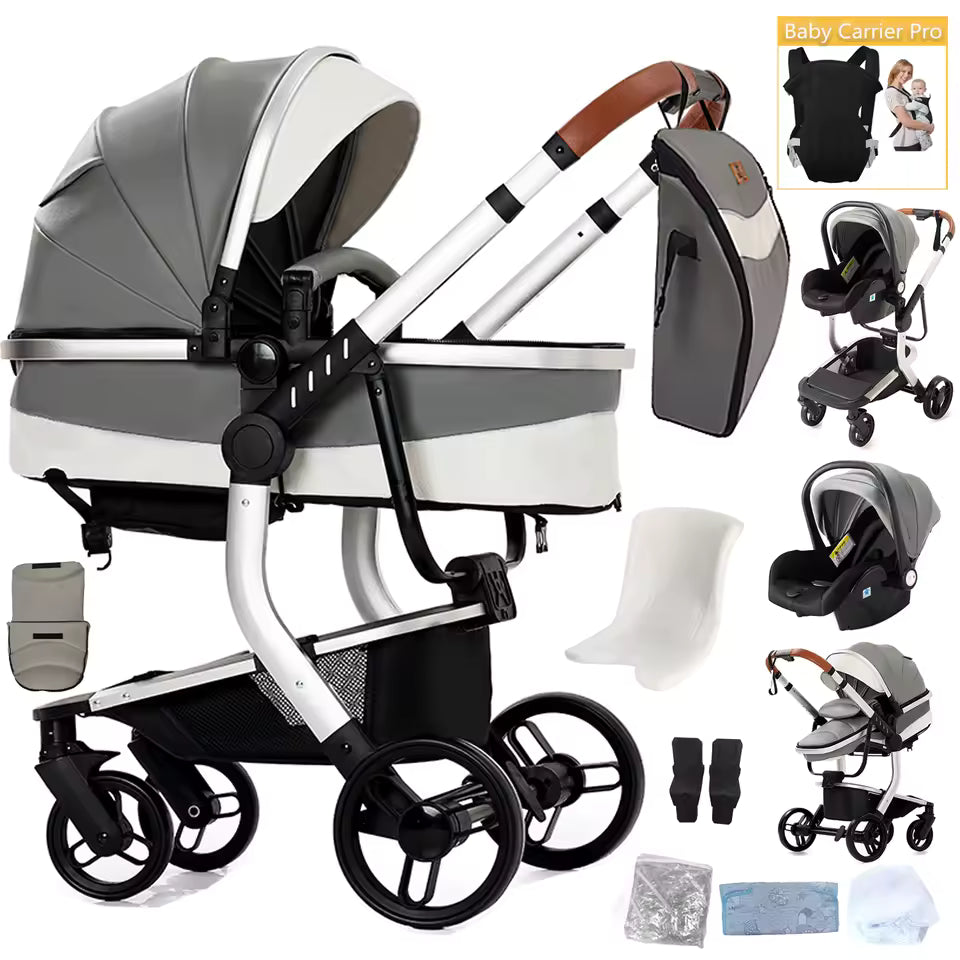 Luxury All in One Leather Pushchair Bundle