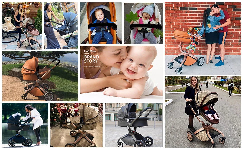 Hot Mom High Landscape 360° Rotation Pushchair Set