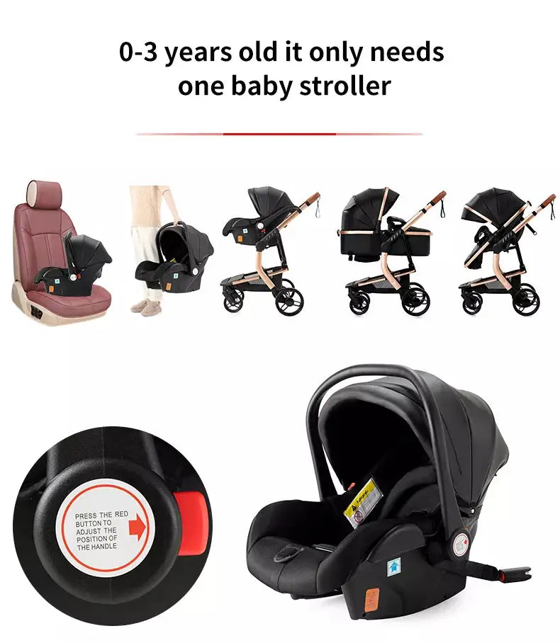 Leather 2024 pushchair stroller