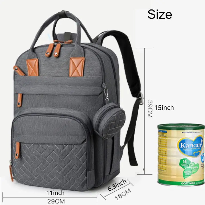 Multifunctional Diaper Bag Backpack with Changing Station