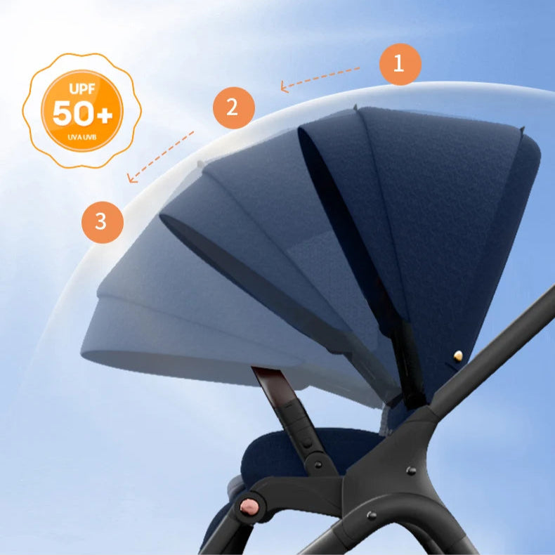 High Landscape Baby Stroller with Removable Bassinet