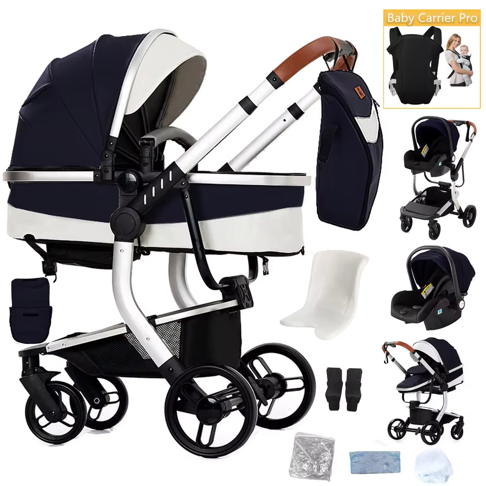 Luxury All in One Leather Pushchair Bundle