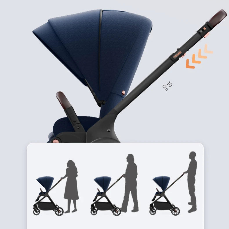 High Landscape Baby Stroller with Removable Bassinet