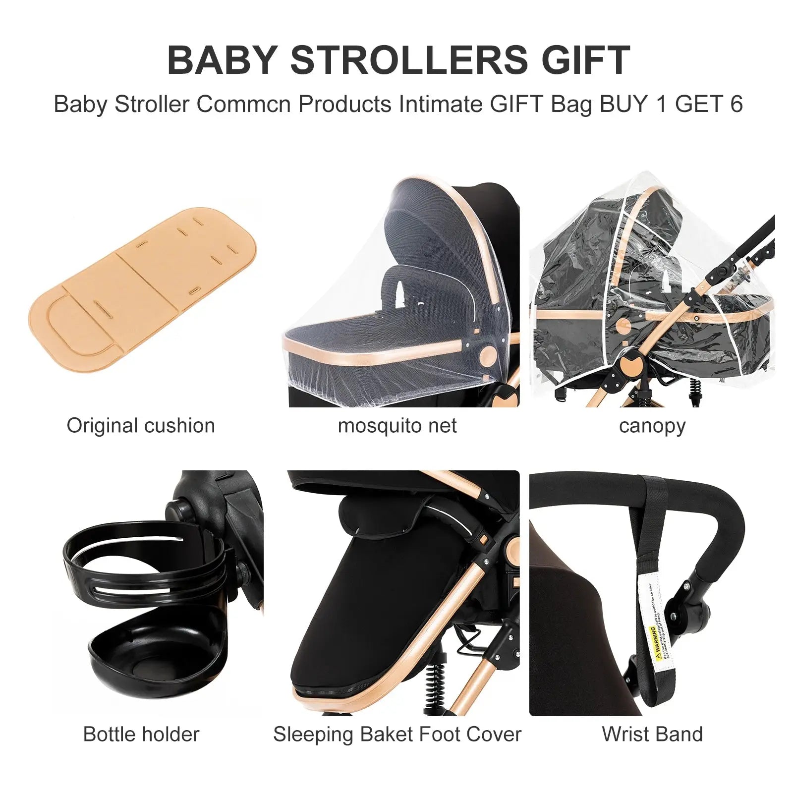 a baby stroller is shown with instructions on how to use it