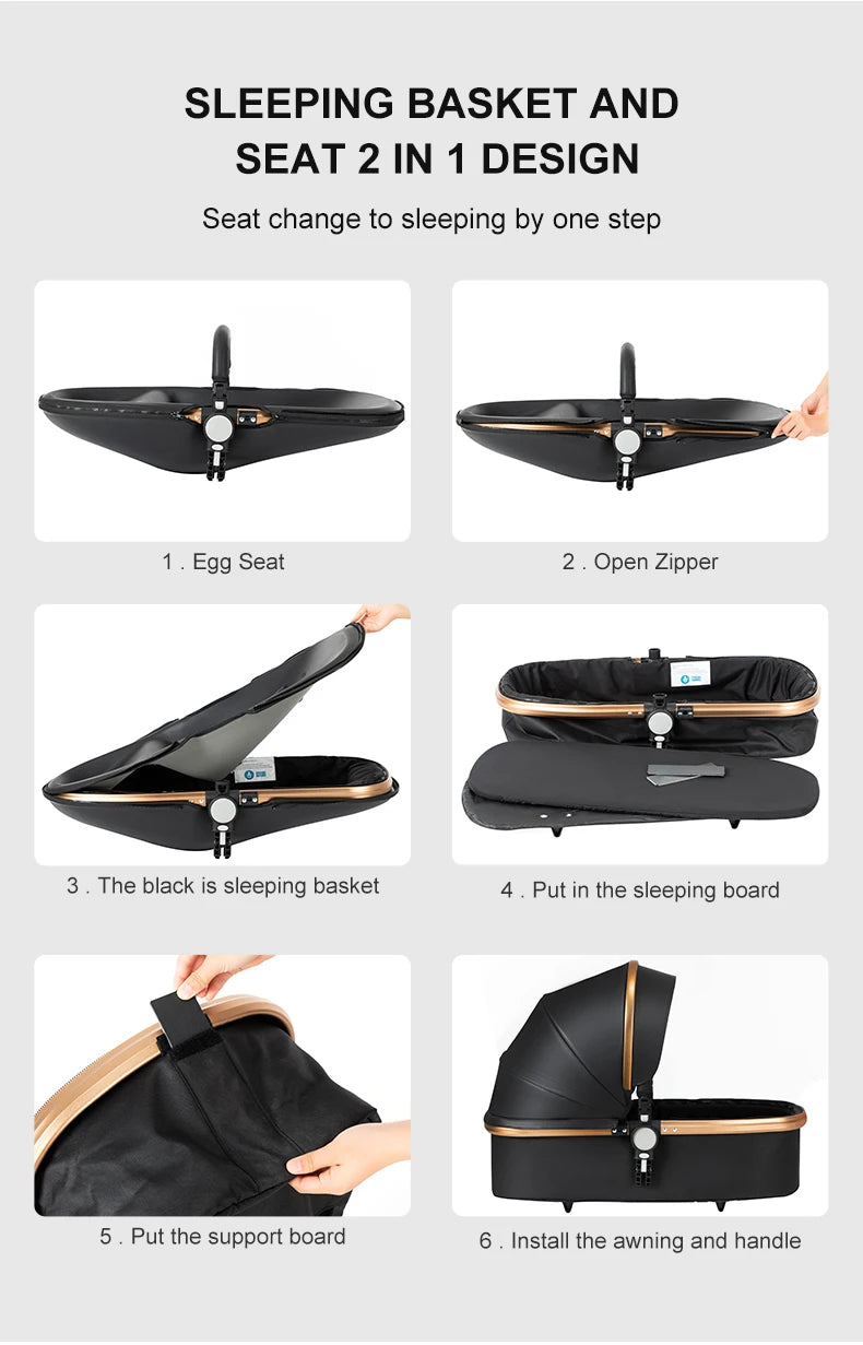 a diagram of how to fold a sleeping basket and seat