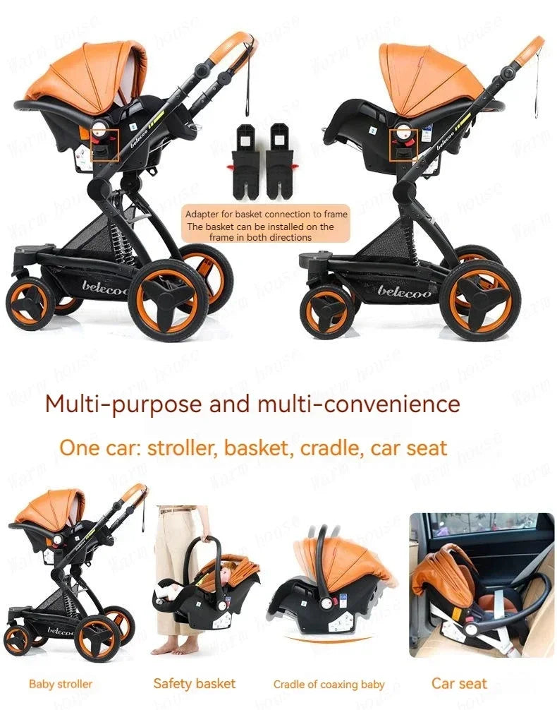 Belecoo Glide 3-in-1 Multifunctional Pram Bundle