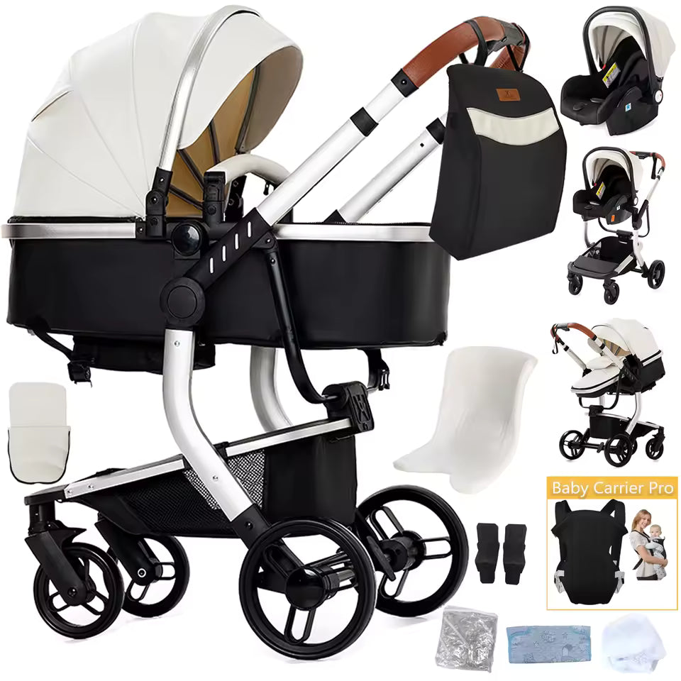 Luxury All in One Leather Pushchair Bundle