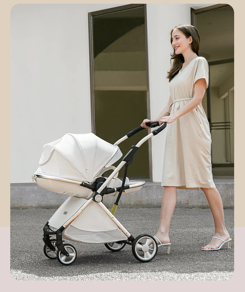 Luxurious High Landscape Baby Stroller with Egg-Shaped Seat