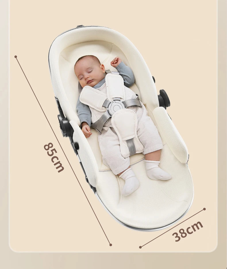 Luxurious High Landscape Baby Stroller with Egg-Shaped Seat