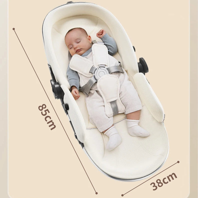 Luxurious High Landscape Baby Stroller with Egg-Shaped Seat