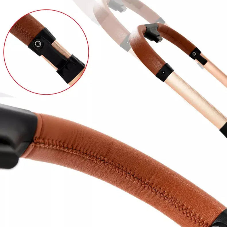 2024 Luxury 3 In 1 Leather Pushchair Set With Car Seat BabyAbout