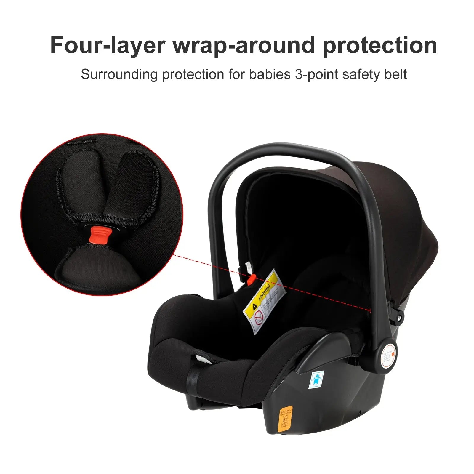 a picture of a baby car seat with instructions