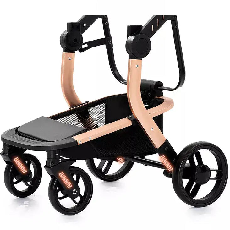 a baby stroller with wheels and wheels on it