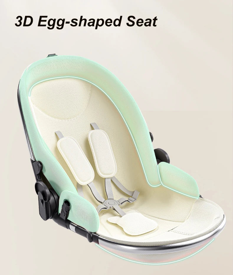 Luxurious High Landscape Baby Stroller with Egg-Shaped Seat